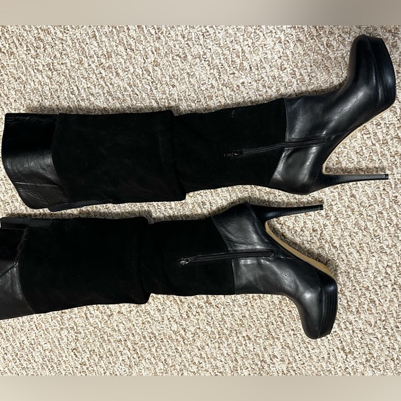 INC international Zenya Leather & Suede Platform Stiletto Boot size 8 - Picture 6 of 8